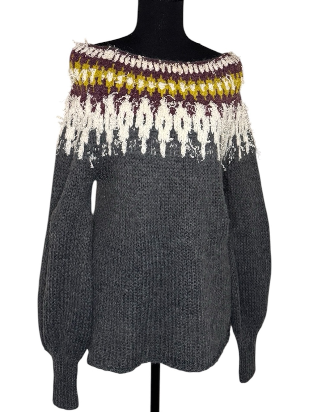 Free People Baltic Fair Isle Boatneck Sweater